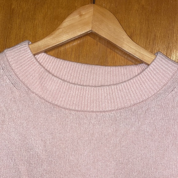 •LOU & GREY•LIGHT PINK CREWNECK KNIT RIB HEM LINES WOOL BLEND SWEATER  MEDIUM - Picture 4 of 10